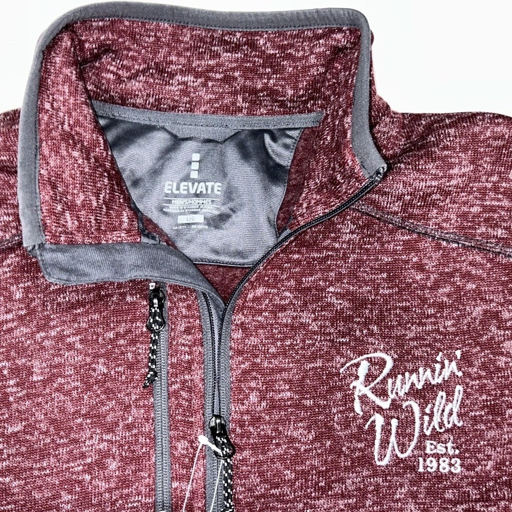 Elevate Sweatshirt Men’s Large Red Crimson Heather Full Zip‎ Razorback Brewery